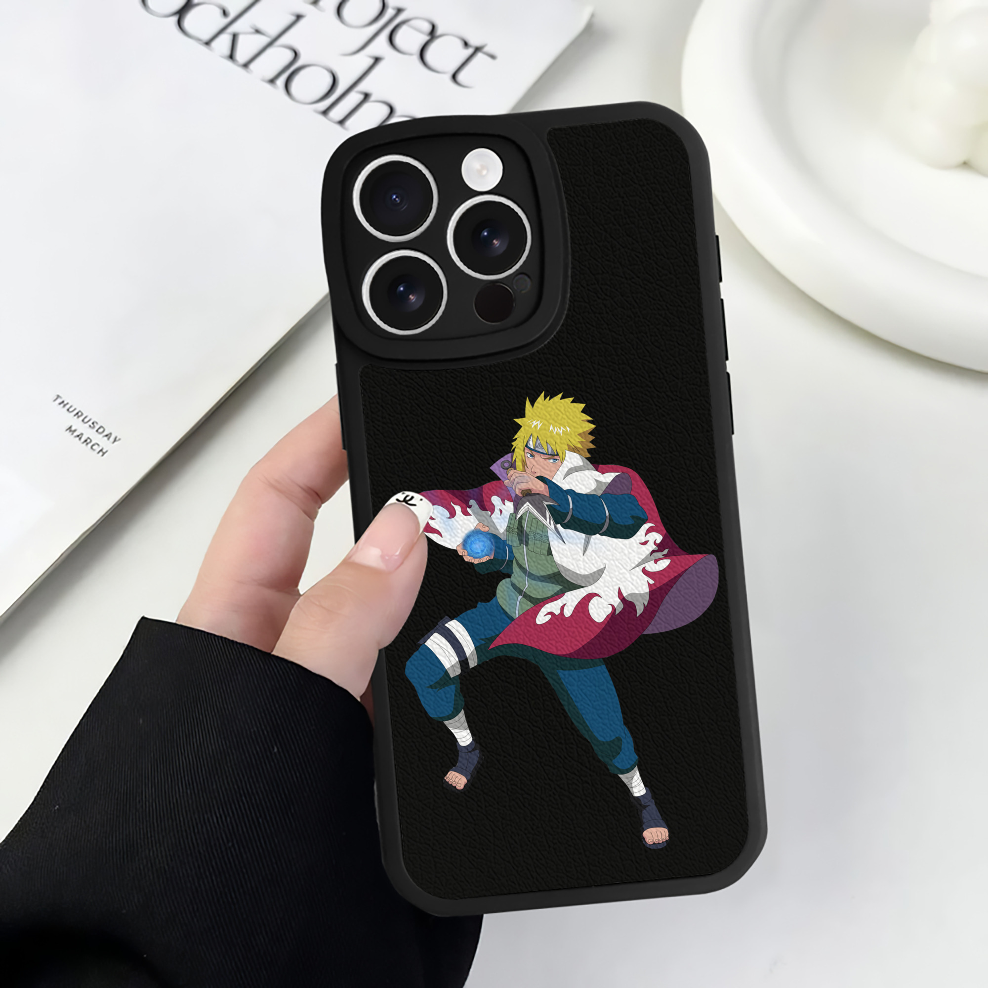 （画像用） NARUTO -ナルト- 波風 ミナト Namikaze Minato 【iPhone 16シリーズ対応】シリコンスマホケース（レザー調） 材質：シリコン
